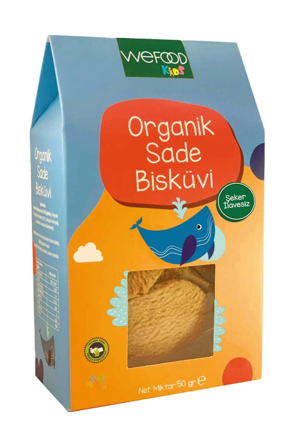 Weefood Kids Organik Sade Terayağlı Biskivi 50 gr