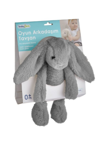 BABYJEM 730 UYKU ARKADAŞIM OTURABİLEN TAVŞAN GRİ 30 CM 73002