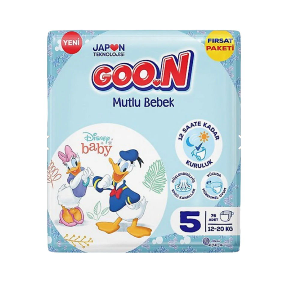 Goon Mutlu Bebek Aylık Fırsat Paketi Cırtlı Bebek Bezi 5 (Junıor) Beden-76 Adet