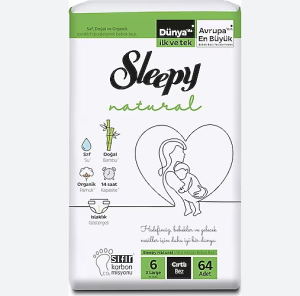 Sleepy Natural Cırtlı Bebek Bezi 6 (XL) Beden-64 Adet