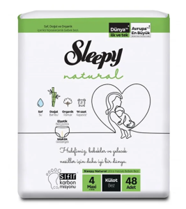 Sleepy Natural Külot Bebek Bezi 4 (Maxi) Beden-48 Adet