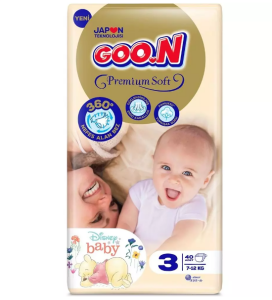 Goon Premium Cırtlı Bebek Bezi Jumbo 3 (Midi) Beden-40 Adet
