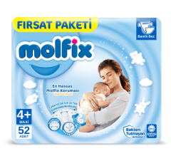 Molfix Fırsat Paketi Cırtlı Bebek Bezi 4+ (Maxi Plus) Beden-52 Adet