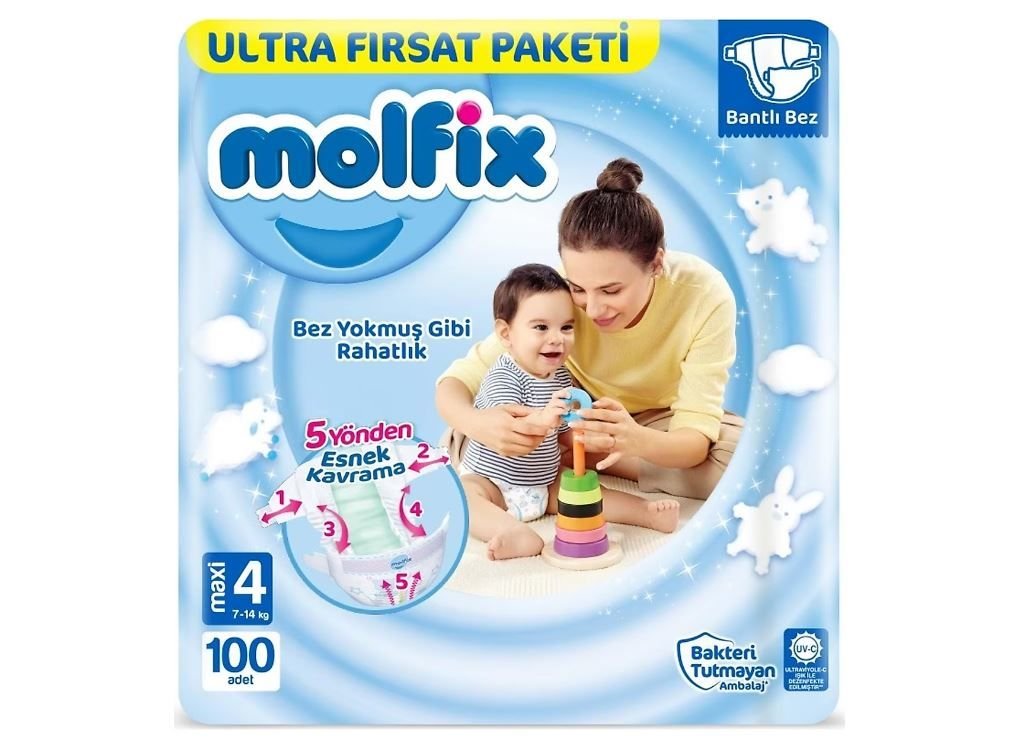 Molfix Ultra Fırsat Paketi Cırtlı Bebek Bezi 4 maxi 100 adet