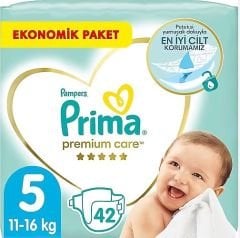 Prima Premium Care Cırtlı Bebek Bezi 5 (Junıor) Beden-42 Adet