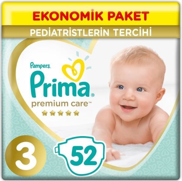 Prima Premium Care Cırtlı Bebek Bezi 3 (Midi) Beden-52 Adet