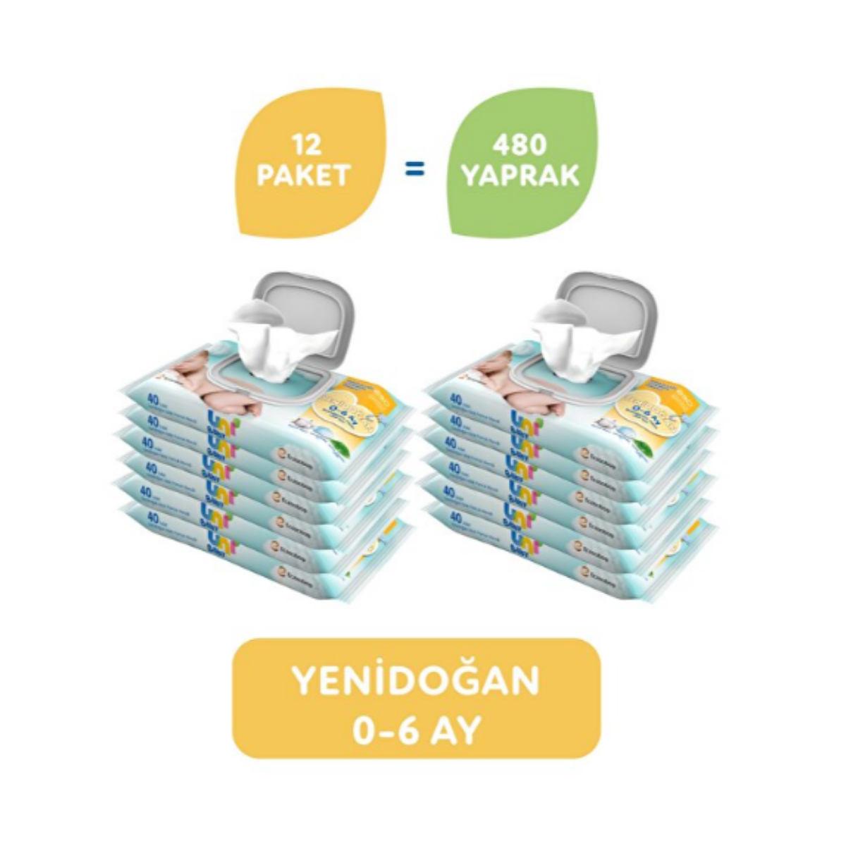 Uni Baby Yenidoğan Islak Mendil 12'li Paket