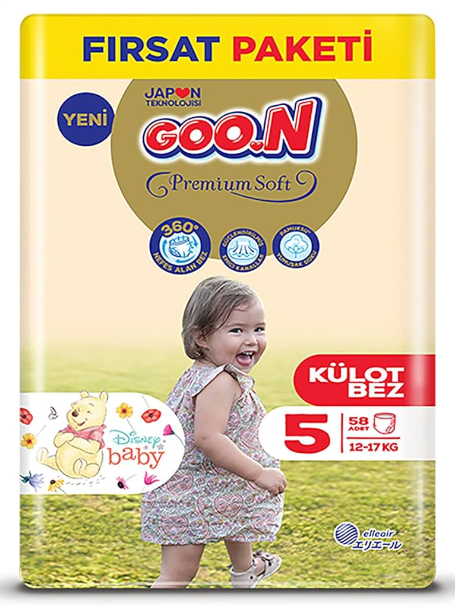 Goon Premium Fırsat Paketi Bebek Bezi Jumbo 5 (Junıor) Beden-58 Adet