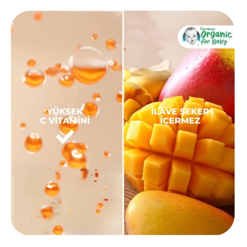 Gerber Organik Yulaflı Elmalı ve Çilekli Muz Püresi