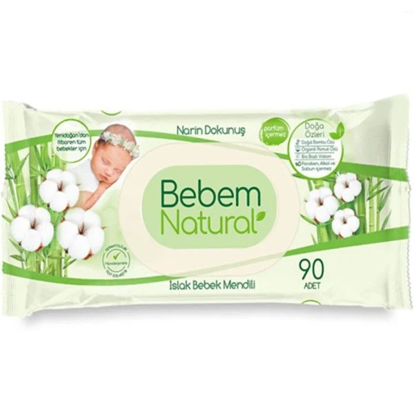 Bebem Natural Parfümsüz Islak Mendil  90'lı A50004666