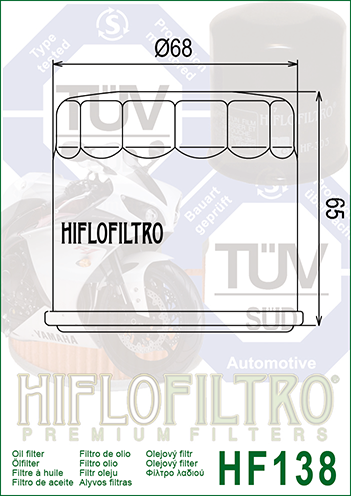 Hiflo HF-138 GSX250R Yağ Filtresi (20-21)