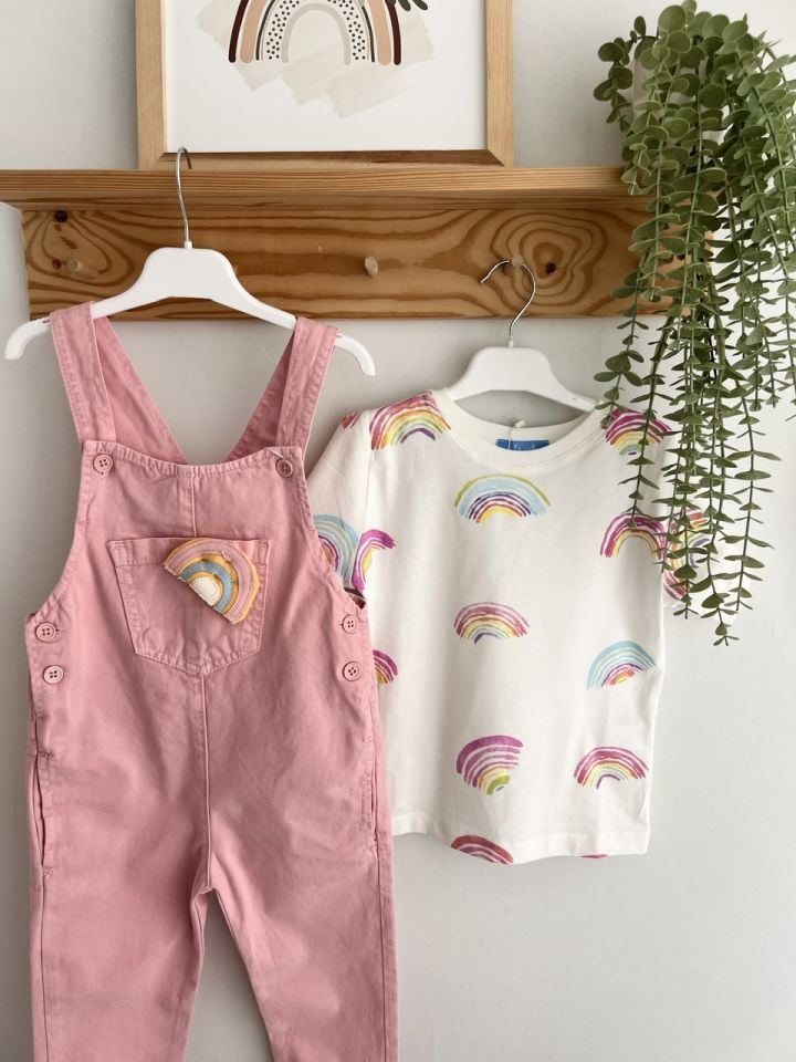 Rainbow Pembe Kot Tulum(T-shirt dahildir)