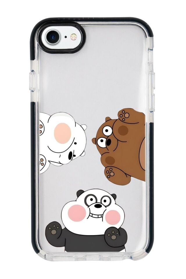 iPhone 8 Uyumlu Cute Animals Desenli Candy Bumper Silikonlu Telefon Kılıfı