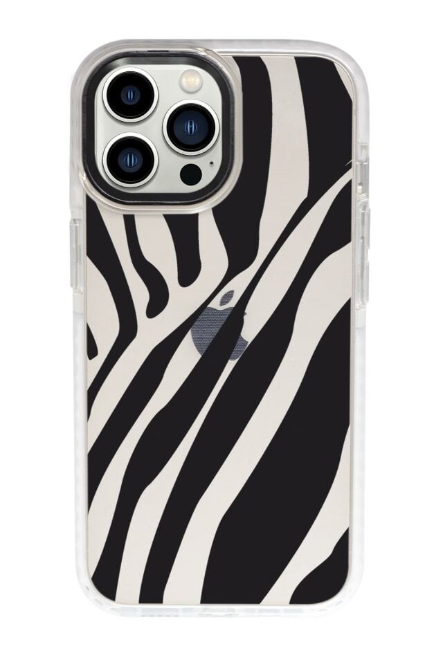 iPhone 13 Pro Max Zebra Candy Bumper Darbe Emci Silikonlu Telefon Kılıfı