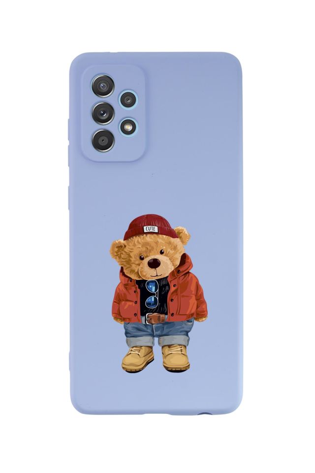 Samsung A23 Uyumlu Teddy Bear Desenli Premium Silikonlu Lansman Telefon Kılıfı