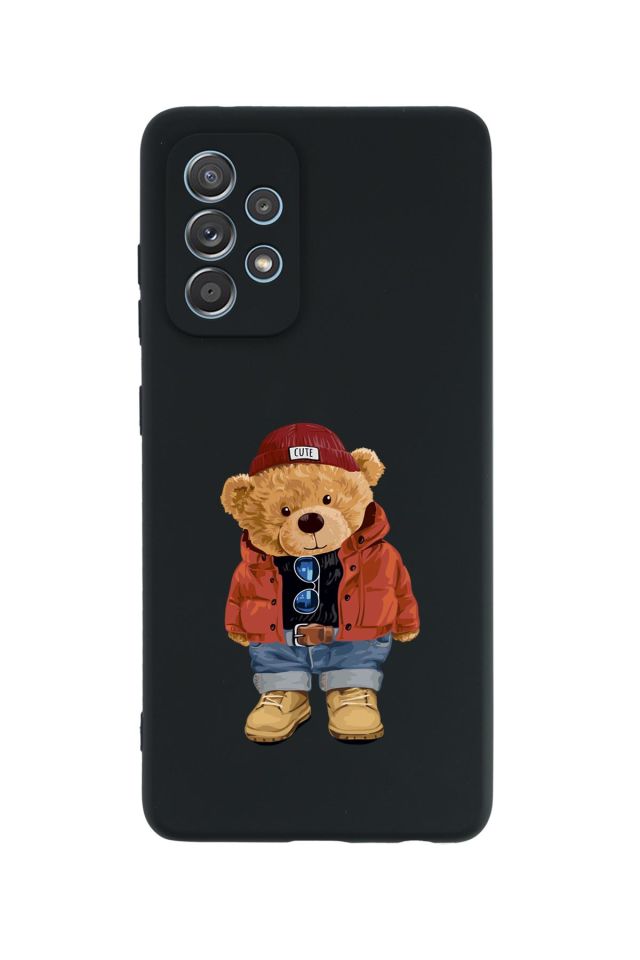 Samsung A23 Uyumlu Teddy Bear Desenli Premium Silikonlu Lansman Telefon Kılıfı