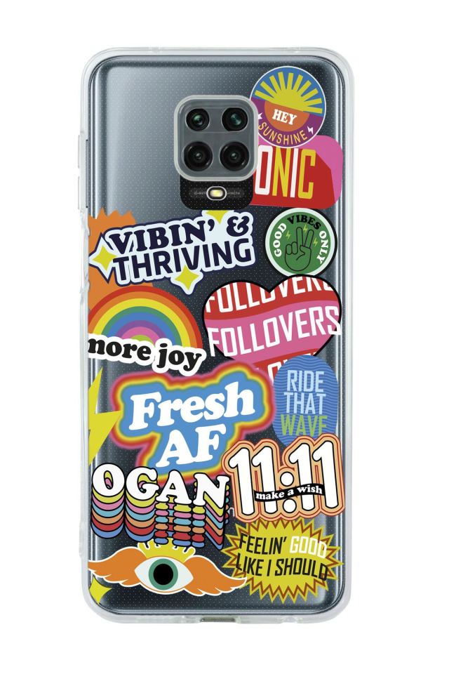 Xiaomi Redmi Note 9S Fresh Desenli Premium Şeffaf Silikon Kılıf