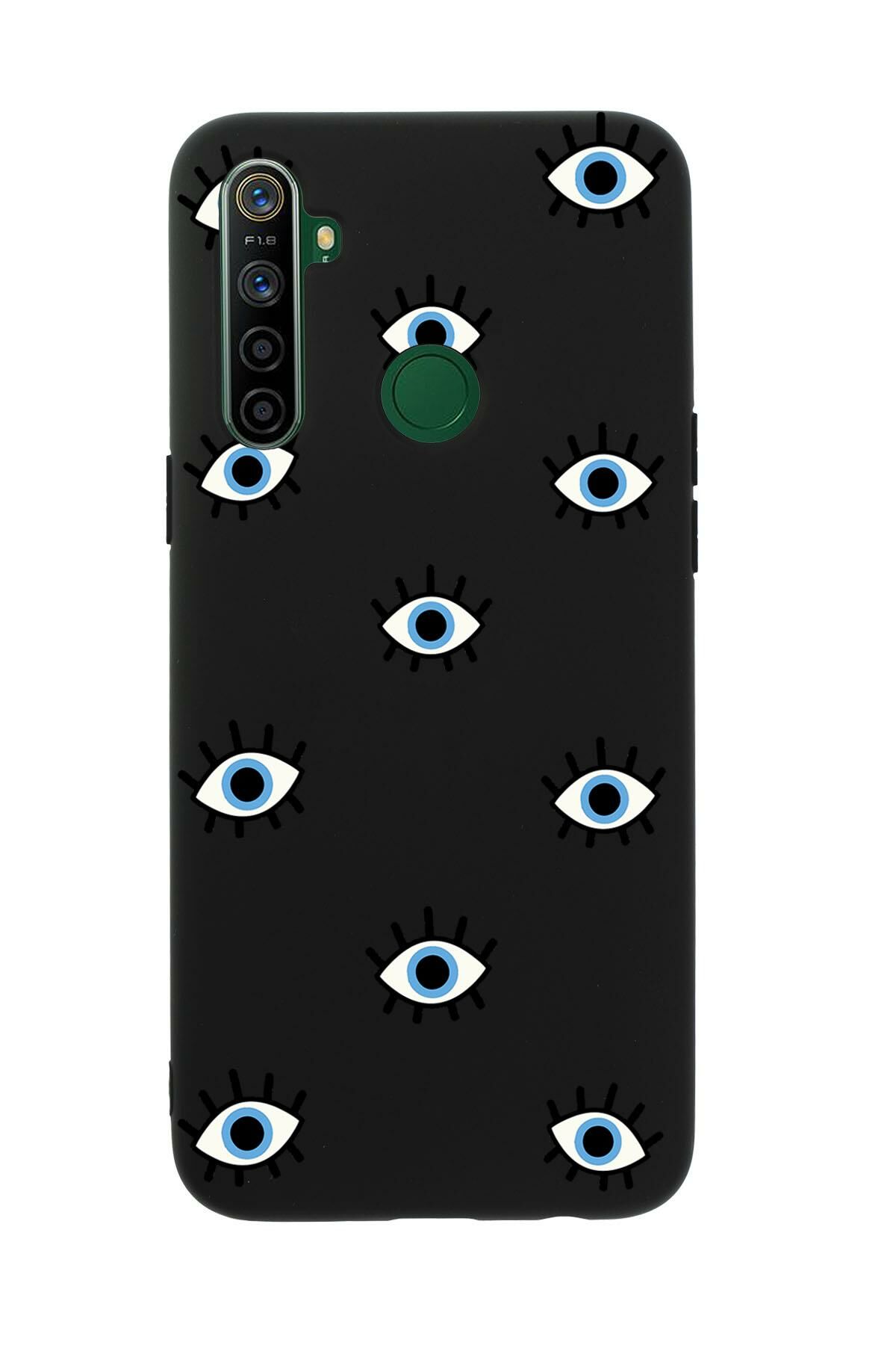 Realme 5i Nazar Gözler Premium Silikonlu Telefon Kılıfı
