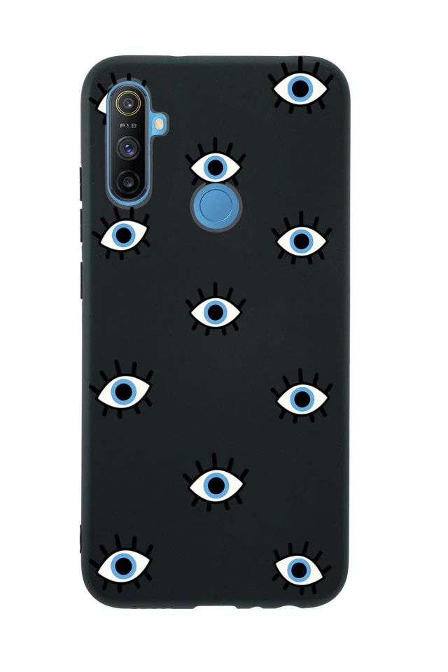 Realme C3 Nazar Gözler Premium Silikonlu Telefon Kılıfı