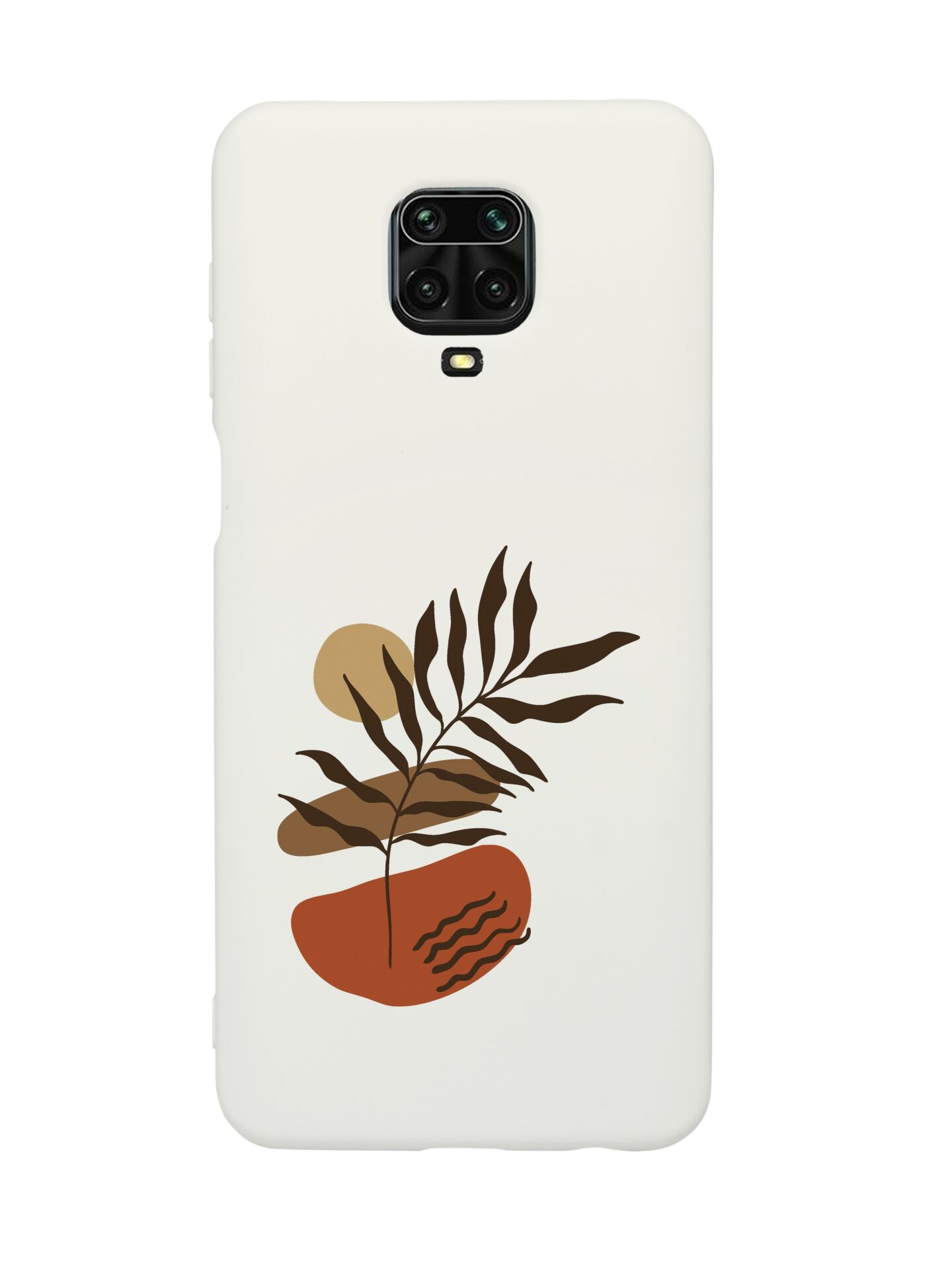 Xiaomi Redmi Note 9 Pro Flower Art Desenli Premium Silikonlu Beyaz Telefon Kılıfı