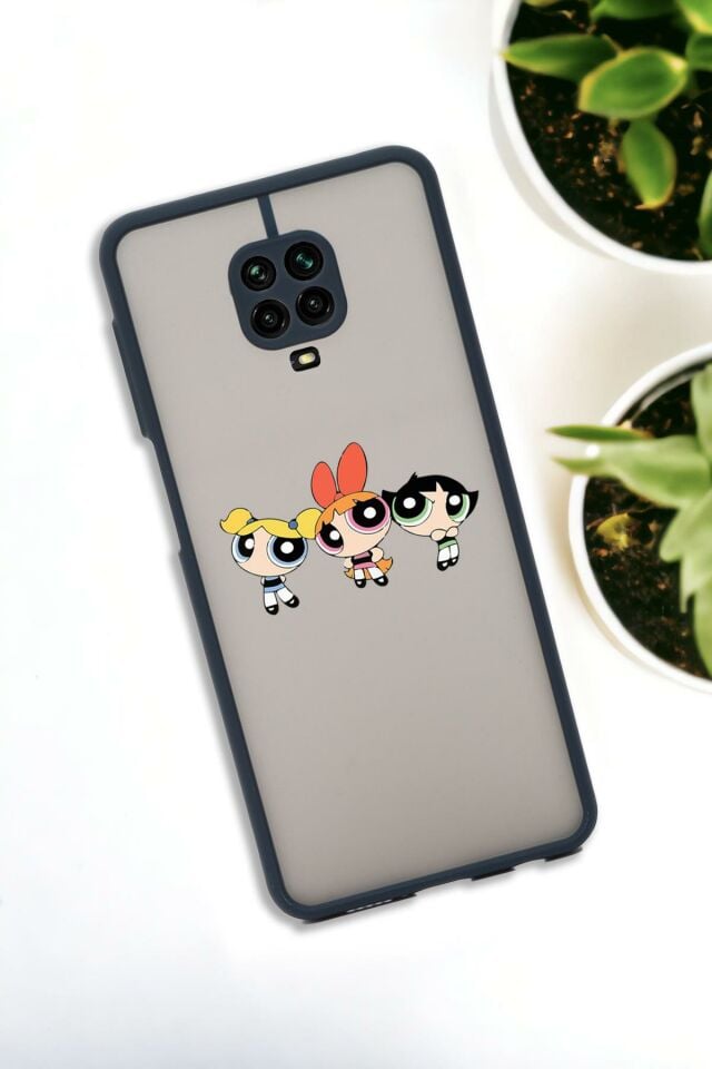 Xiaomi Redmi Note 9 Pro Uyumlu Powerpuff Girls Desenli Buzlu Şeffaf Lüx Telefon Kılıfı