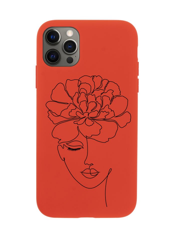 iPhone 12 Pro Max Flower Woman Art Premium Lansman Silikonlu Kılıf
