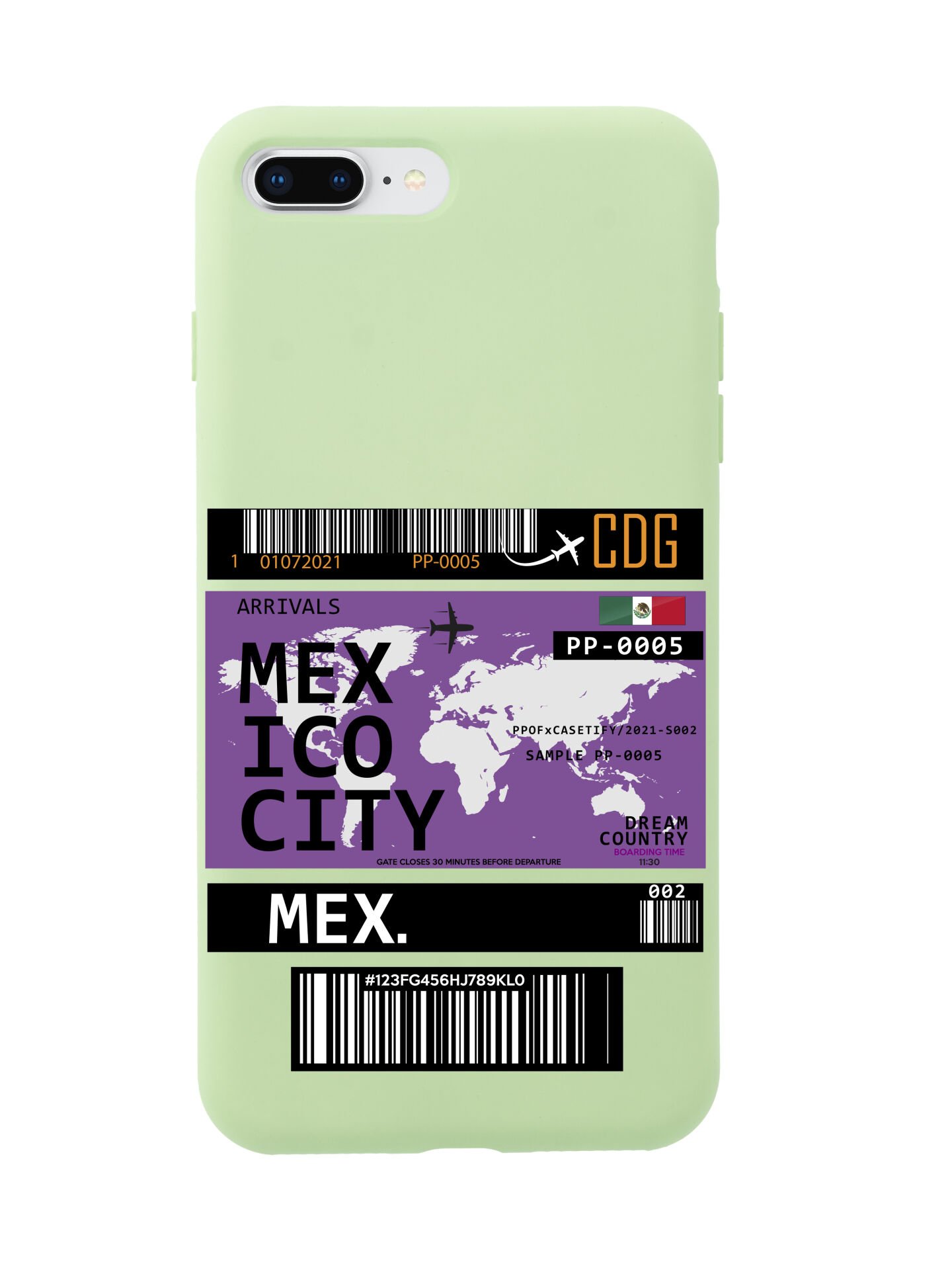 iPhone 8 Plus Mexico City Bilet Tasarımlı Telefon Kılıfı