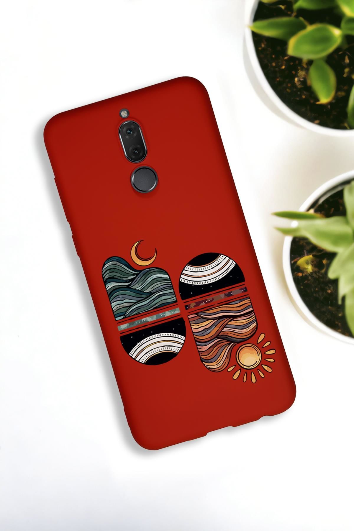 Huawei Mate 10 Lite Uyumlu Sunset Desenli Premium Silikonlu Lansman Telefon Kılıfı