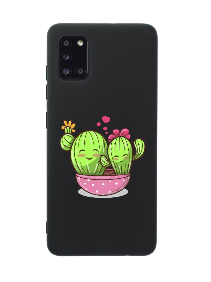 Samsung A31 Sevimli Kaktüs Premium Silikonlu Telefon Kılıfı