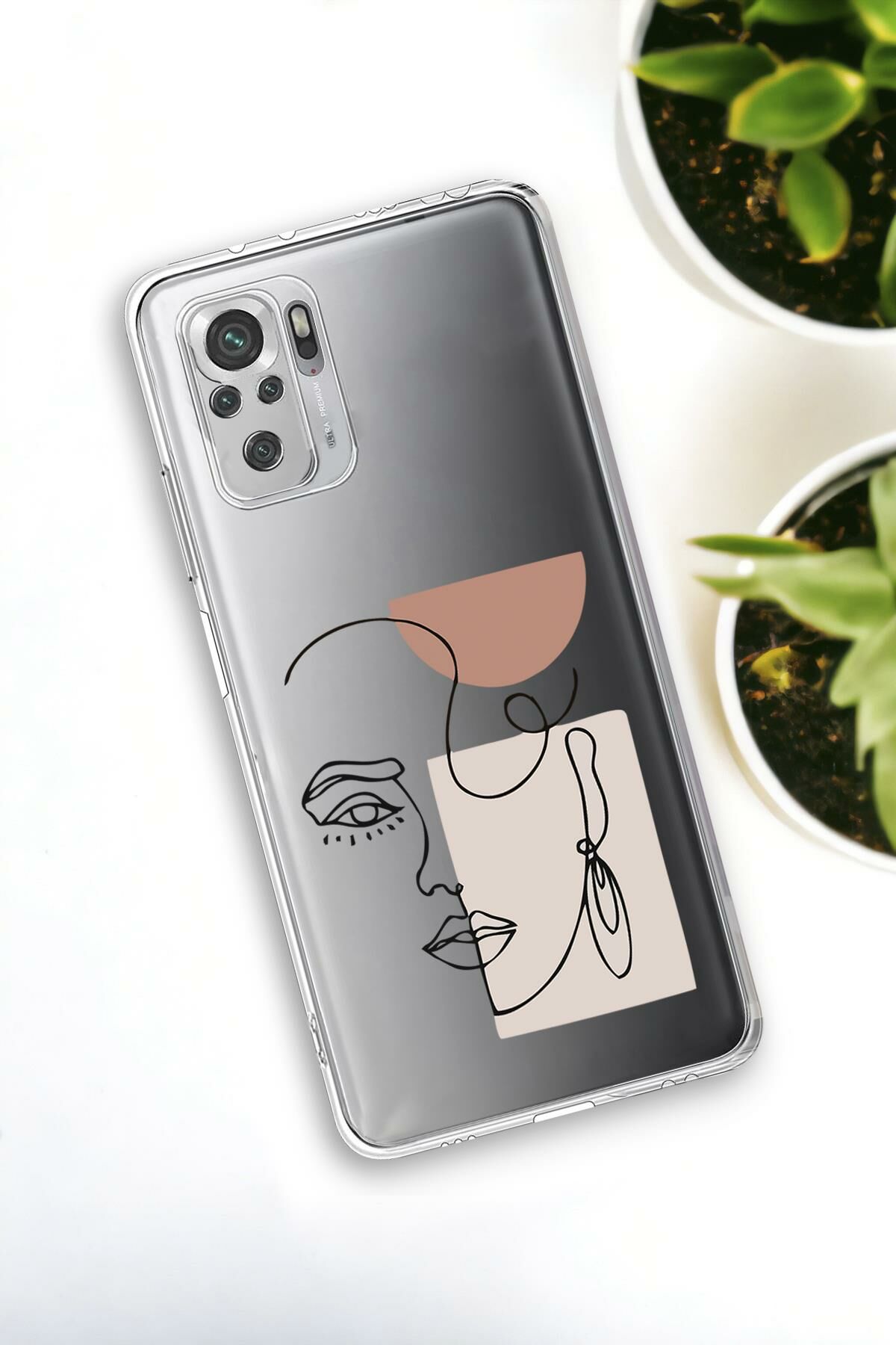 Xiaomi Redmi Note 10 Uyumlu Women Art Desenli Premium Silikonlu Şeffaf Telefon Kılıfı