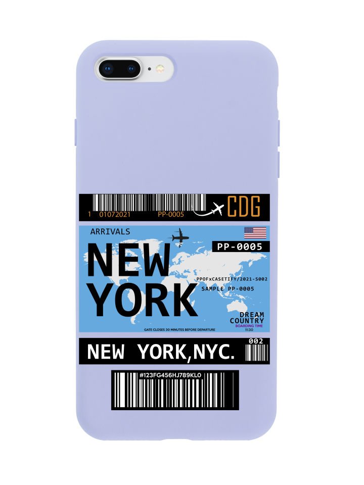 iPhone 8 Plus New York Bilet Tasarımlı Telefon Kılıfı