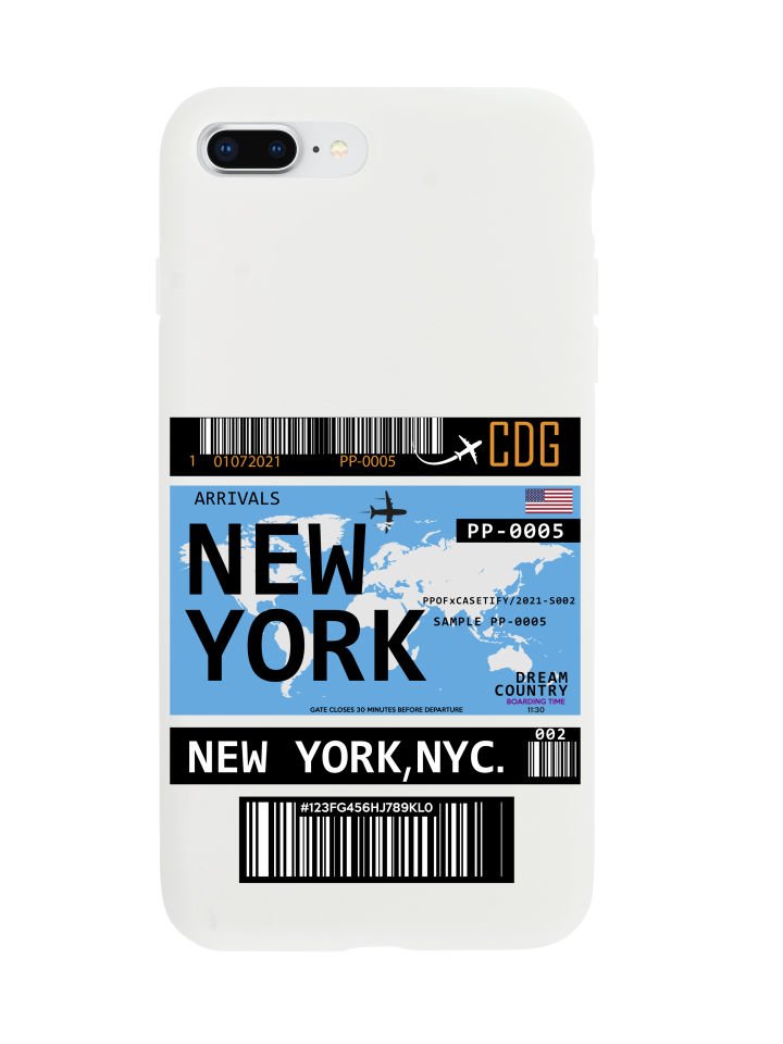 iPhone 8 Plus New York Bilet Tasarımlı Telefon Kılıfı