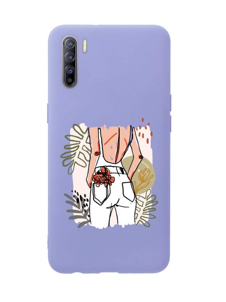 Oppo Reno 3 Woman With Flowers Premium Silikonlu Telefon Kılıfı