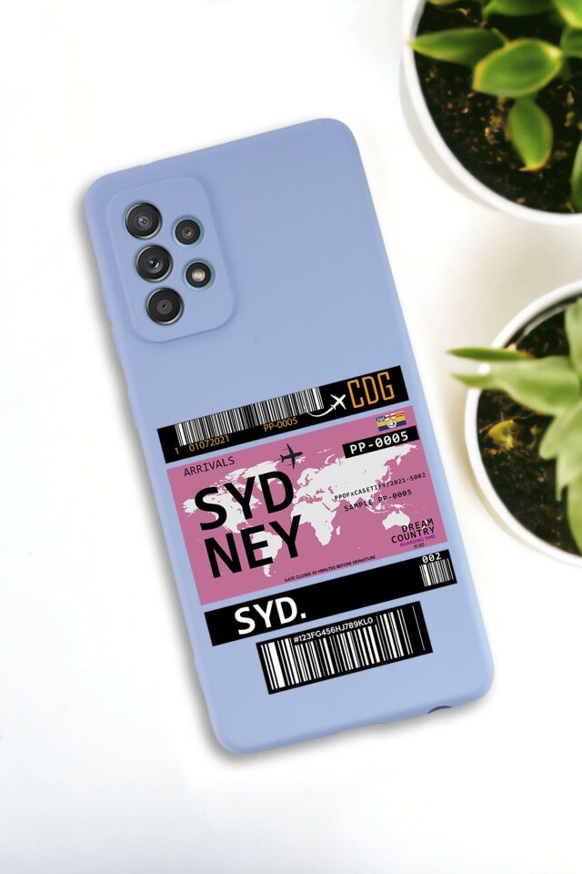 Samsung Galaxy A73 Uyumlu Sydney Ticket Desenli Premium Silikonlu Lansman Telefon Kılıfı