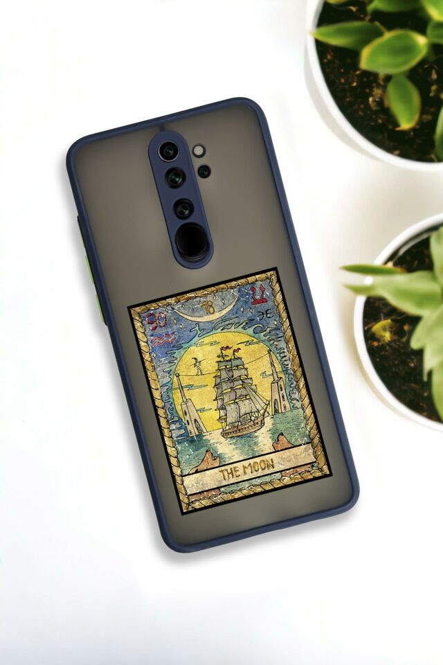 Xiaomi Redmi Note 8 Pro Uyumlu The Moon Desenli Buzlu Şeffaf Lüx Telefon Kılıfı