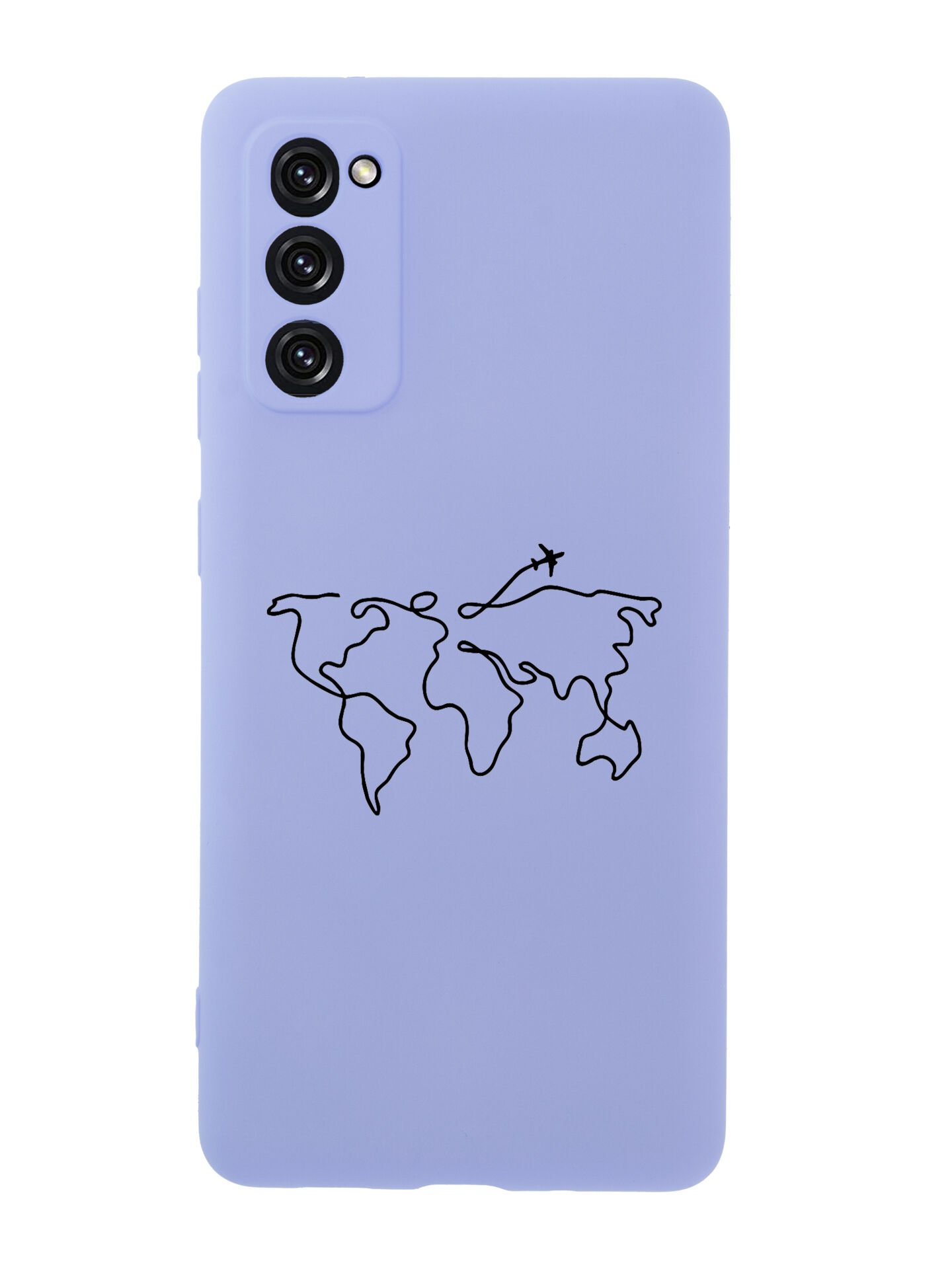 Samsung S20 FE Uyumlu Dünya Harita Rotalı Desenli Premium Silikonlu Lansman Telefon Kılıfı