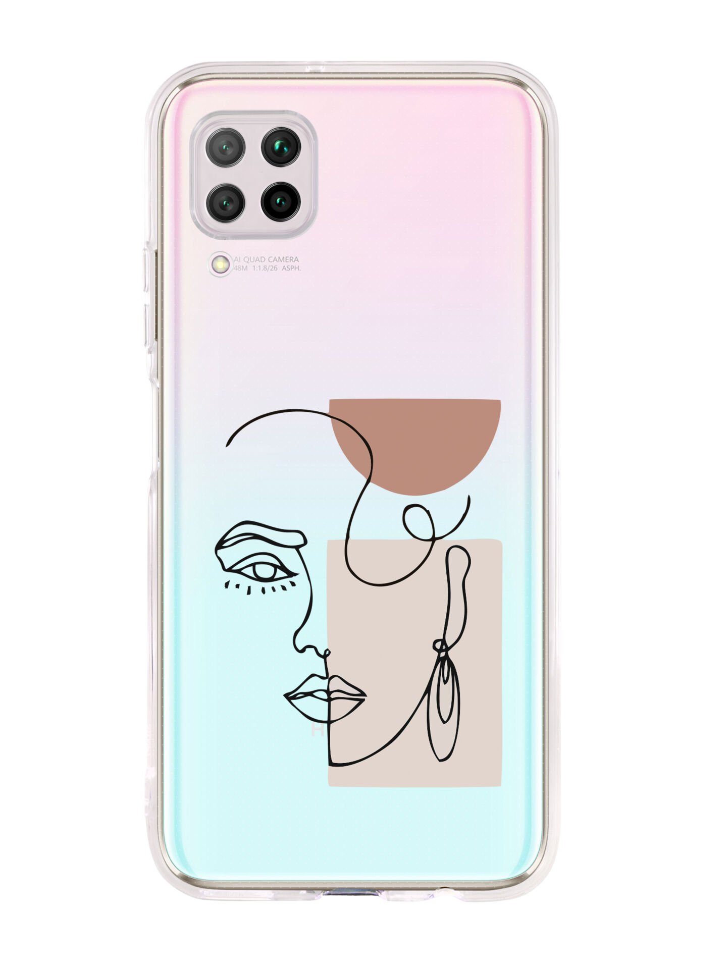 Huawei P40 Lite Women Art Desenli Premium Şeffaf Silikon Kılıf