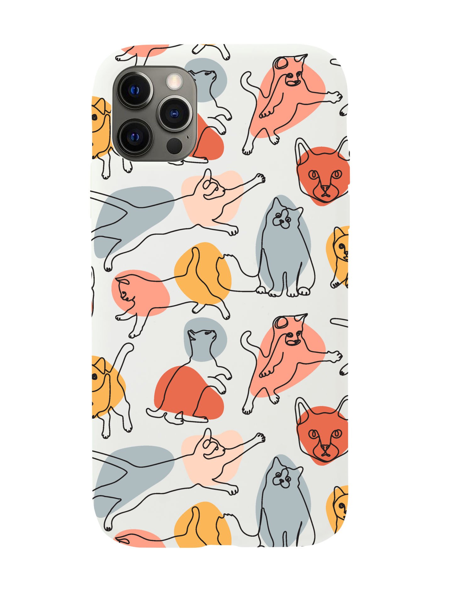 iPhone 12 Pro Max Sevimli Kedi Figürleri Premium Lansman Silikonlu Kılıf