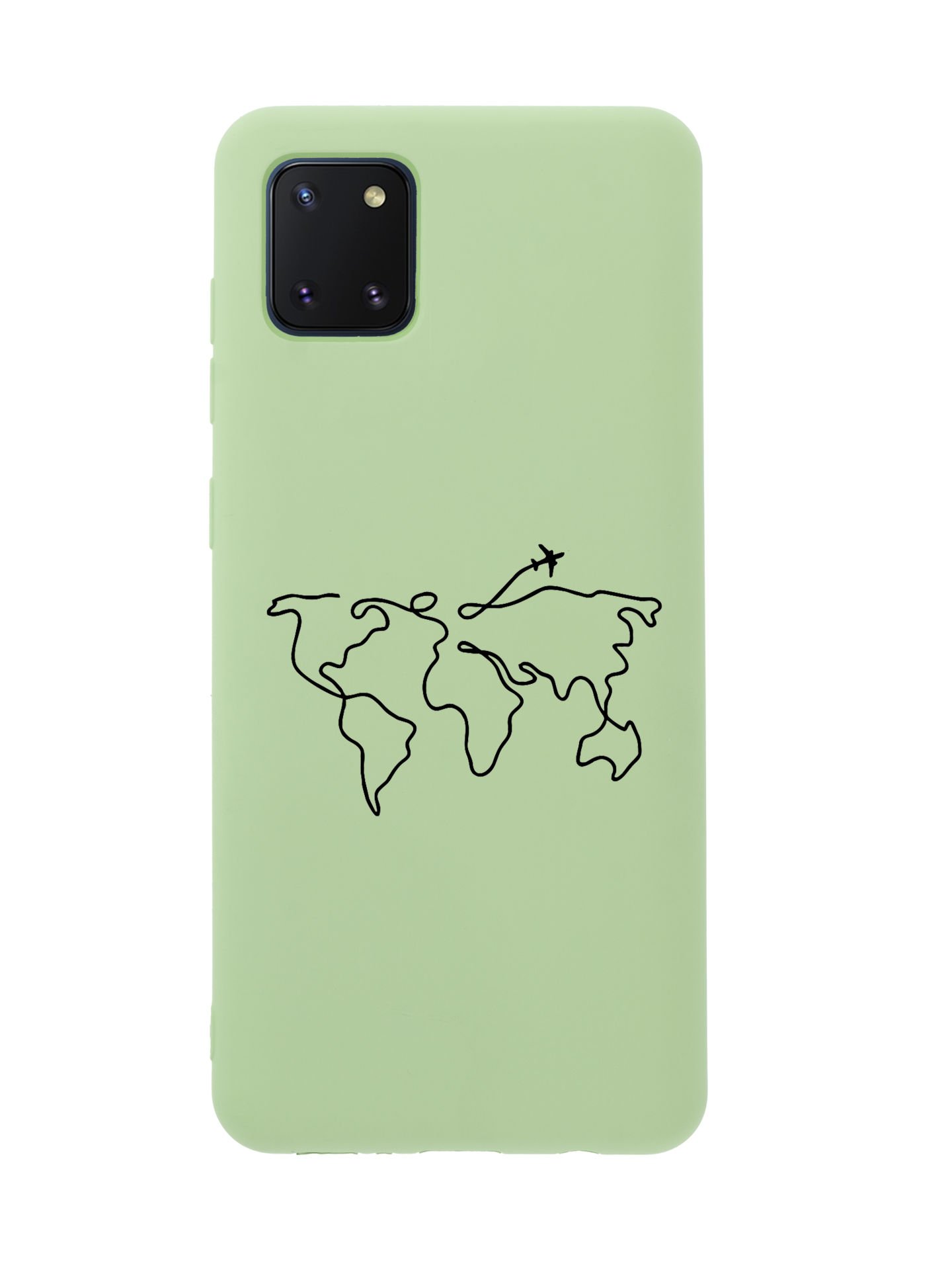 Samsung Note 10 Lite Dünya Harita Rota Desenli Premium Silikonlu Telefon Kılıfı