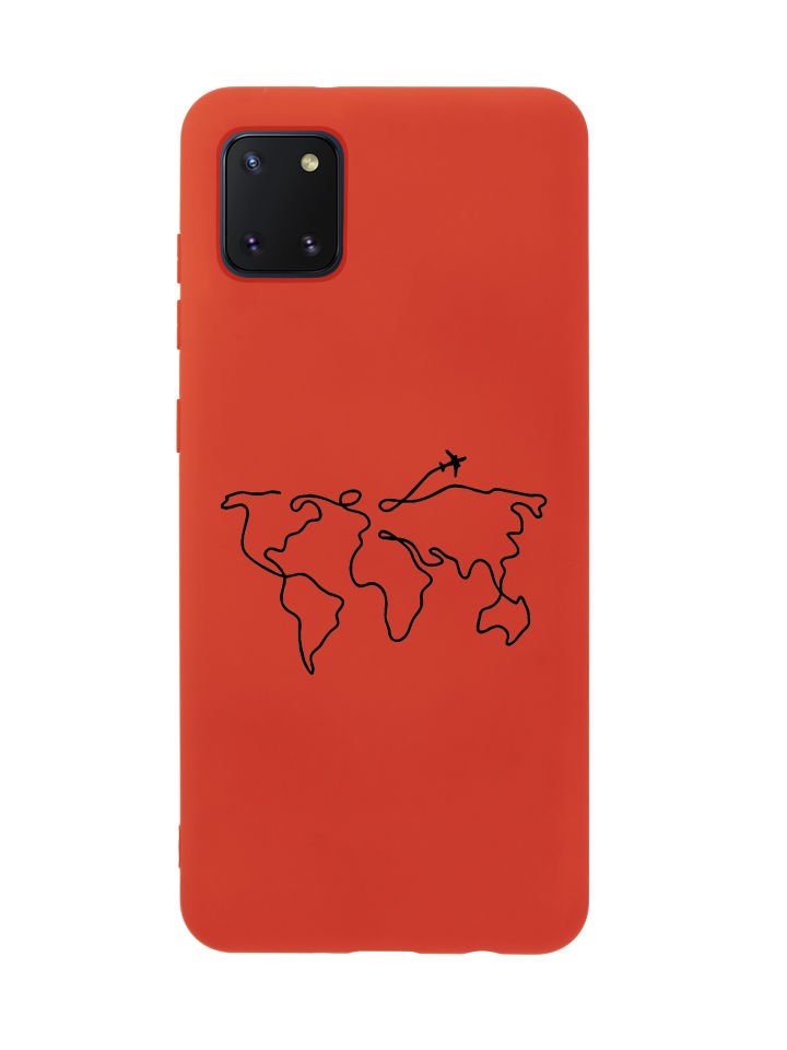 Samsung Note 10 Lite Dünya Harita Rota Desenli Premium Silikonlu Telefon Kılıfı
