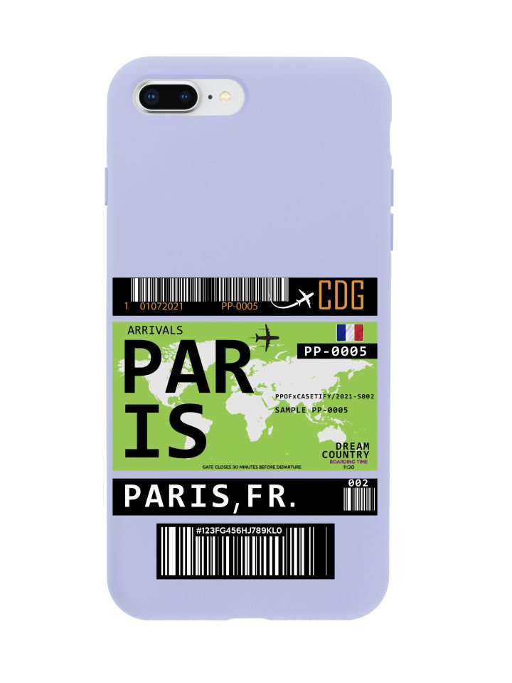 iPhone 8 Plus Paris Bilet Tasarımlı Telefon Kılıfı