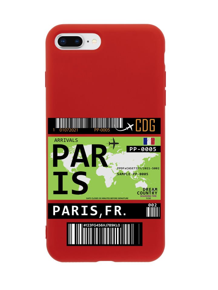 iPhone 8 Plus Paris Bilet Tasarımlı Telefon Kılıfı