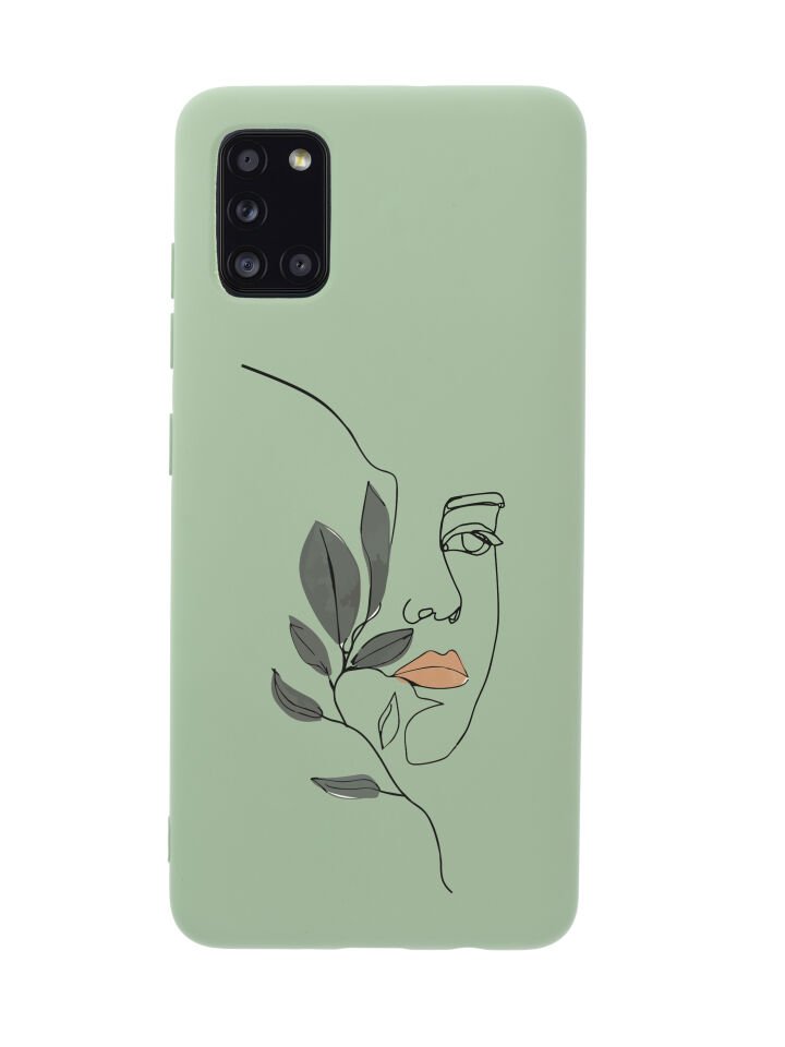 Samsung A31 Line Art Women Desenli Premium Silikonlu Telefon Kılıfı