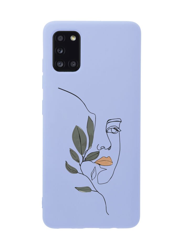 Samsung A31 Line Art Women Desenli Premium Silikonlu Telefon Kılıfı
