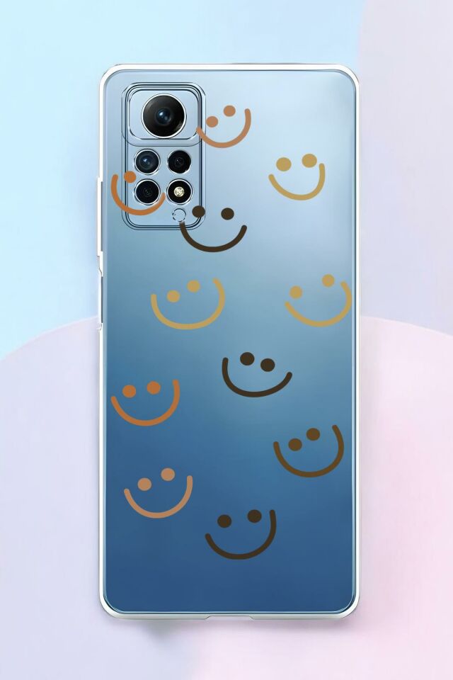 Redmi Note 12 Pro Uyumlu Smile Desenli Premium Silikonlu Şeffaf Telefon Kılıfı