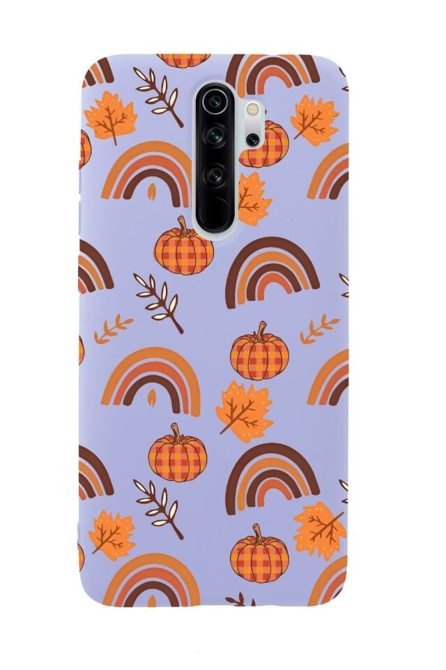 Xiaomi Redmi Note 8 Pro Uyumlu Sonbahar Desenli Premium Silikonlu Telefon Kılıfı