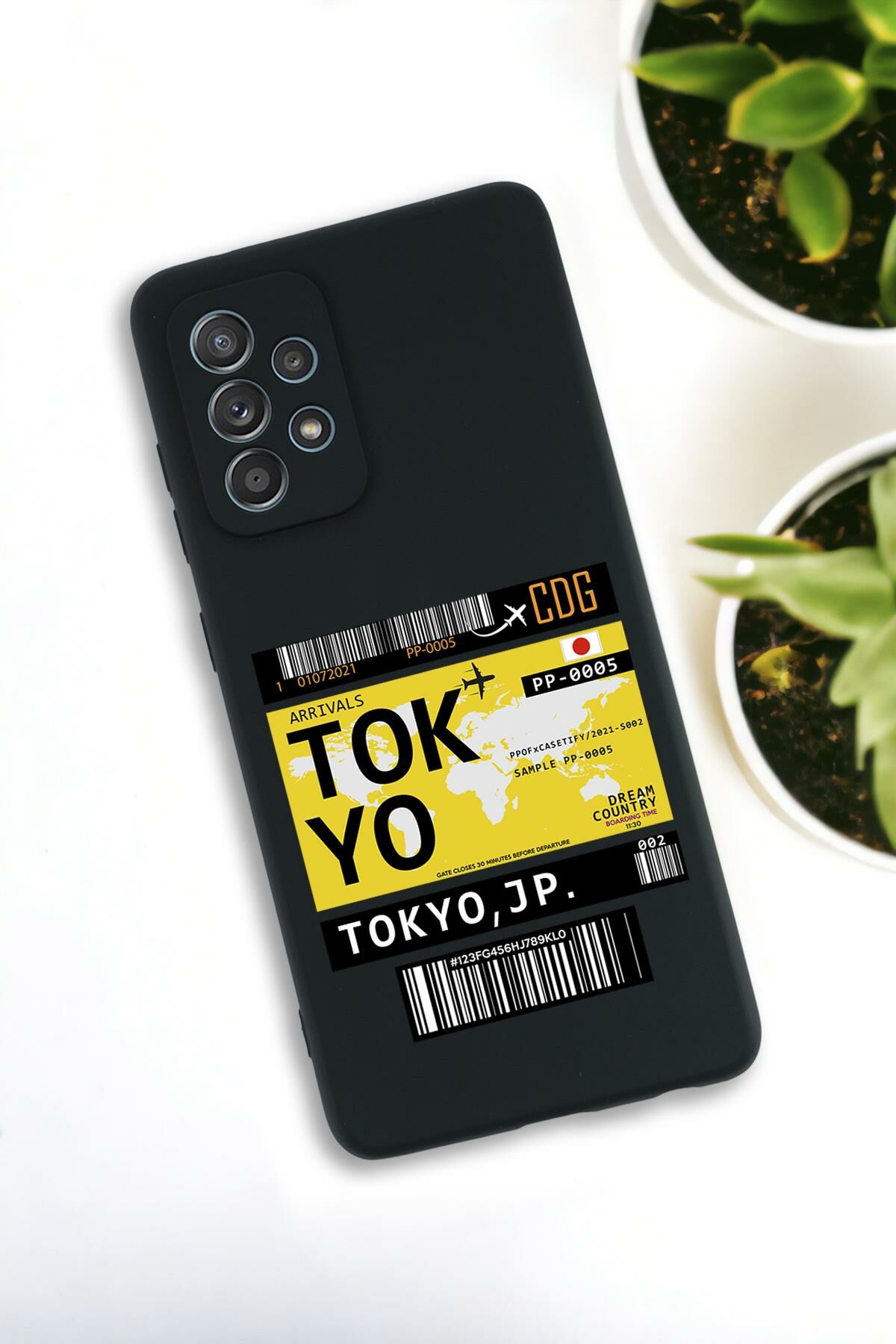 Samsung Galaxy A73 Uyumlu Tokyo Ticket Desenli Premium Silikonlu Lansman Telefon Kılıfı
