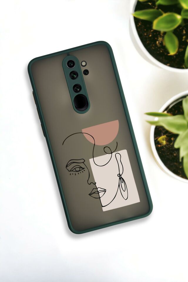 Xiaomi Redmi Note 8 Pro Uyumlu Women Art Desenli Buzlu Şeffaf Lüx Telefon Kılıfı