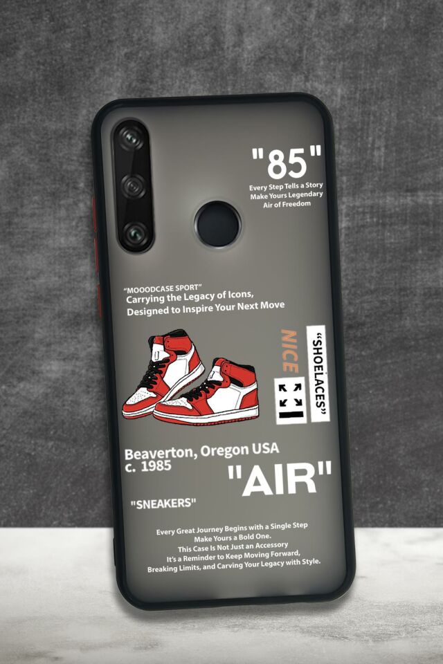 Huawei Y6P Uyumlu Sneaker Spirit Desenli Buzlu Şeffaf Telefon Kılıfı