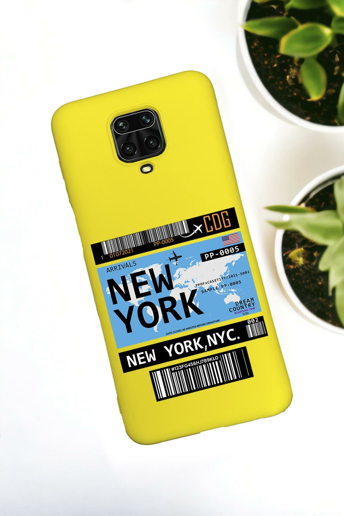 Xiaomi Redmi Note 9 Pro / Note 9s Uyumlu New York Ticket Desenli Premium Silikonlu Lansman Telefon Kılıfı